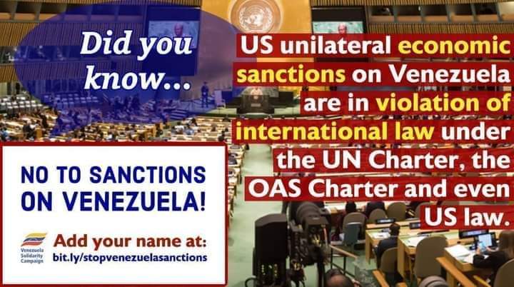 US sanctions are an outrageous act of aggression- it's vital we expose the truth about this attack on the principles of sovereignty and co-operation. Sign our statement condemning these sanctions: bit.ly/stopvenezuelas…