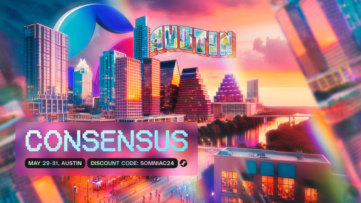 #Somnia is heading to @consensus2024! Any Somniac's planning to attend, let's sync up IRL! 🙌 😎 Use code SomniaC24 for a discount on your tickets 👉 consensus2024.coindesk.com/register/ ✨