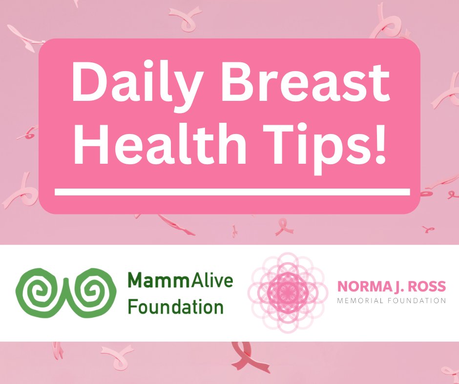 Keep up with these tips all year to reduce breast cancer risk. Read more and see graphics here: ow.ly/gT9g50RFZP4.

Thanks to @MammAlive Foundation for sharing! 💖 Please share so all women can benefit.

#BreastHealth #CancerPrevention #WomensHealth #NormaJRossFoundation