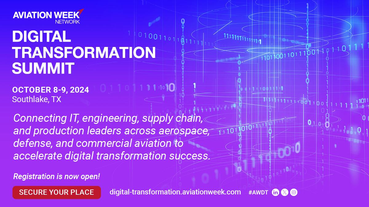 Connect, collaborate and accelerate the technical implementation, organizational and cultural changes required to achieve sustainable transformation at #AWDT.

LEARN MORE >> ow.ly/wpv350RGnG1
#DigitalTransformation #aviation #aerospace #digitaltools #smartmanufacturing #IoT
