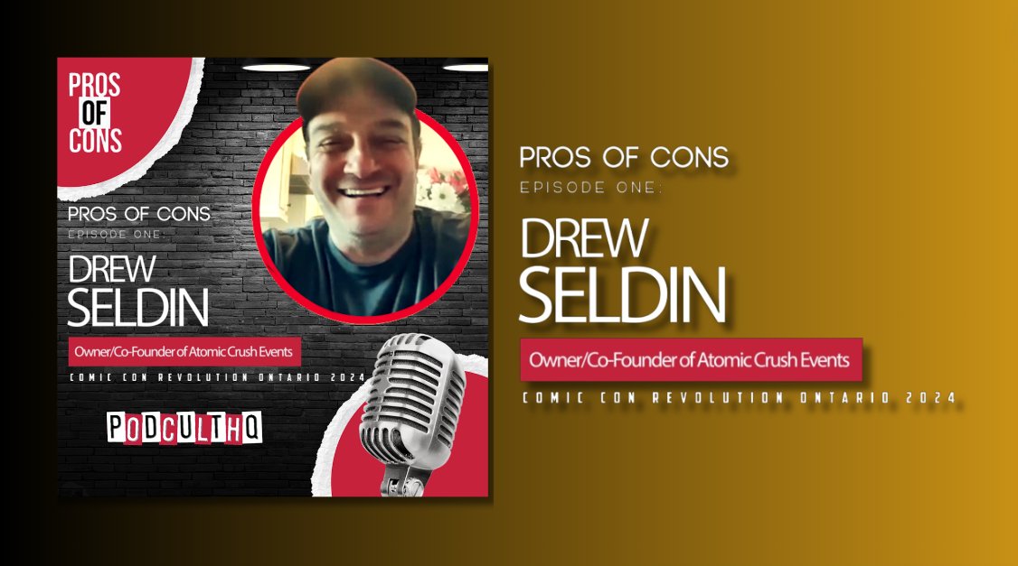 This weekend is Comic Con Revolution Ontario (@comicconrvltn)! Hear @TahoeJBennett's conversation with Drew Seldin - Owner & Co-Founder of @AtomicCrushEvnt. Listen as Drew talks about all the great things you can expect this year! #CCROnt24 podculthq.com/prosofcons