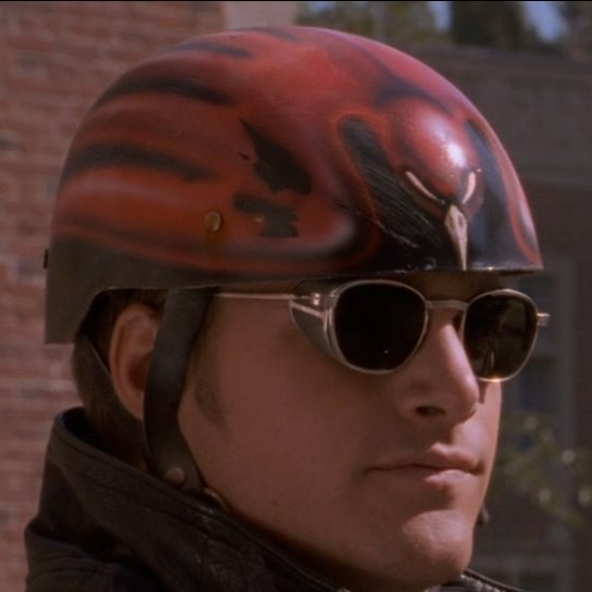 batman and robin motorcycle helmet Close up photos of Dick Grayson's Motorcycle Helmet from Batman Forever,  which features a cool graphic of a Robin His helmet has a Robin after his  mother said he swooped in like