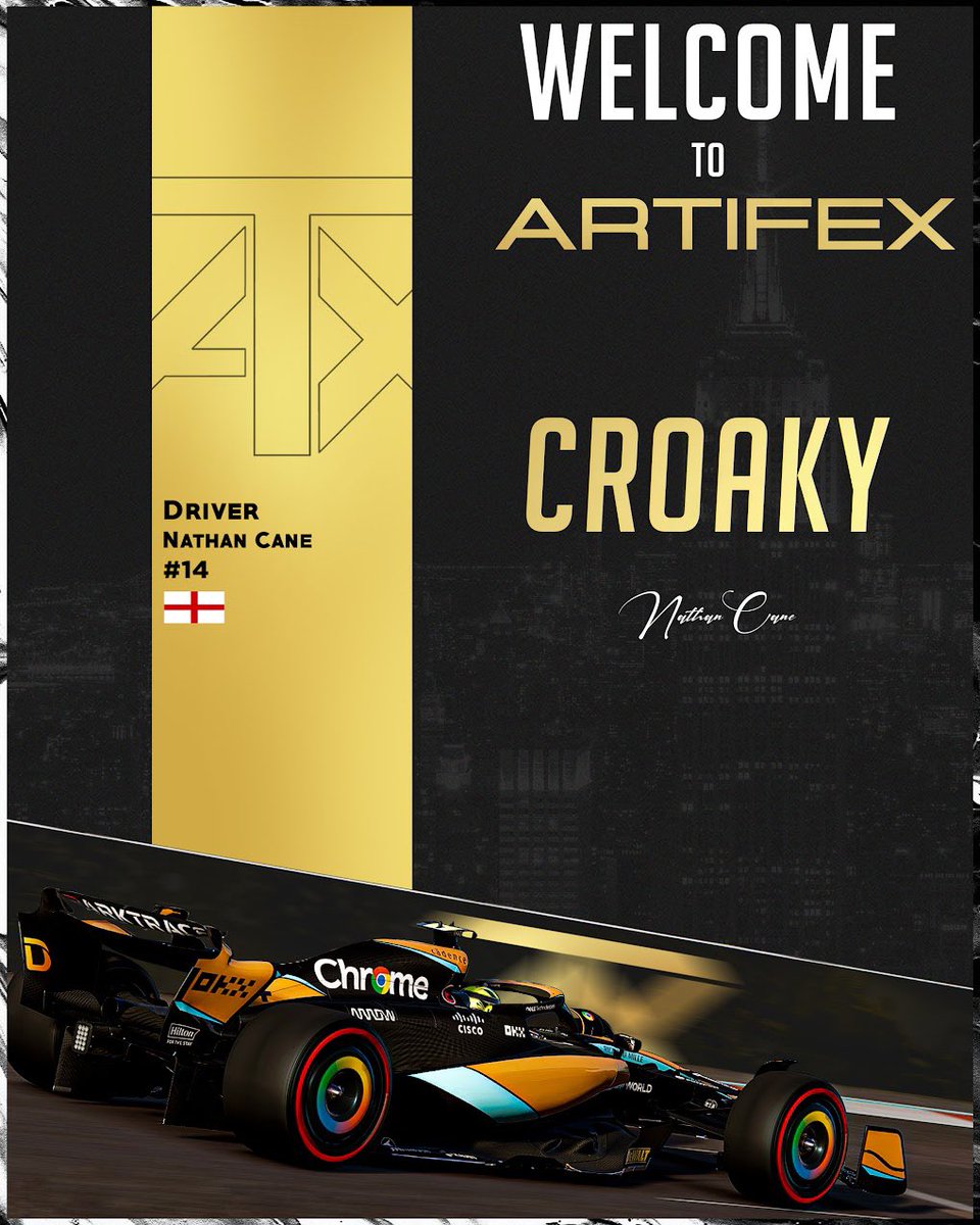 XB Signing ✍️

We welcome <a href="/nath_cane/">Nath cane</a> our NA side of things. 

Croaky has shown great pace on this game and will bring some great experience to the team! 

We can’t wait to work with Croaky moving onto F1 24 and his NA journey 

Welcome Croaky 🏴󠁧󠁢󠁥󠁮󠁧󠁿
