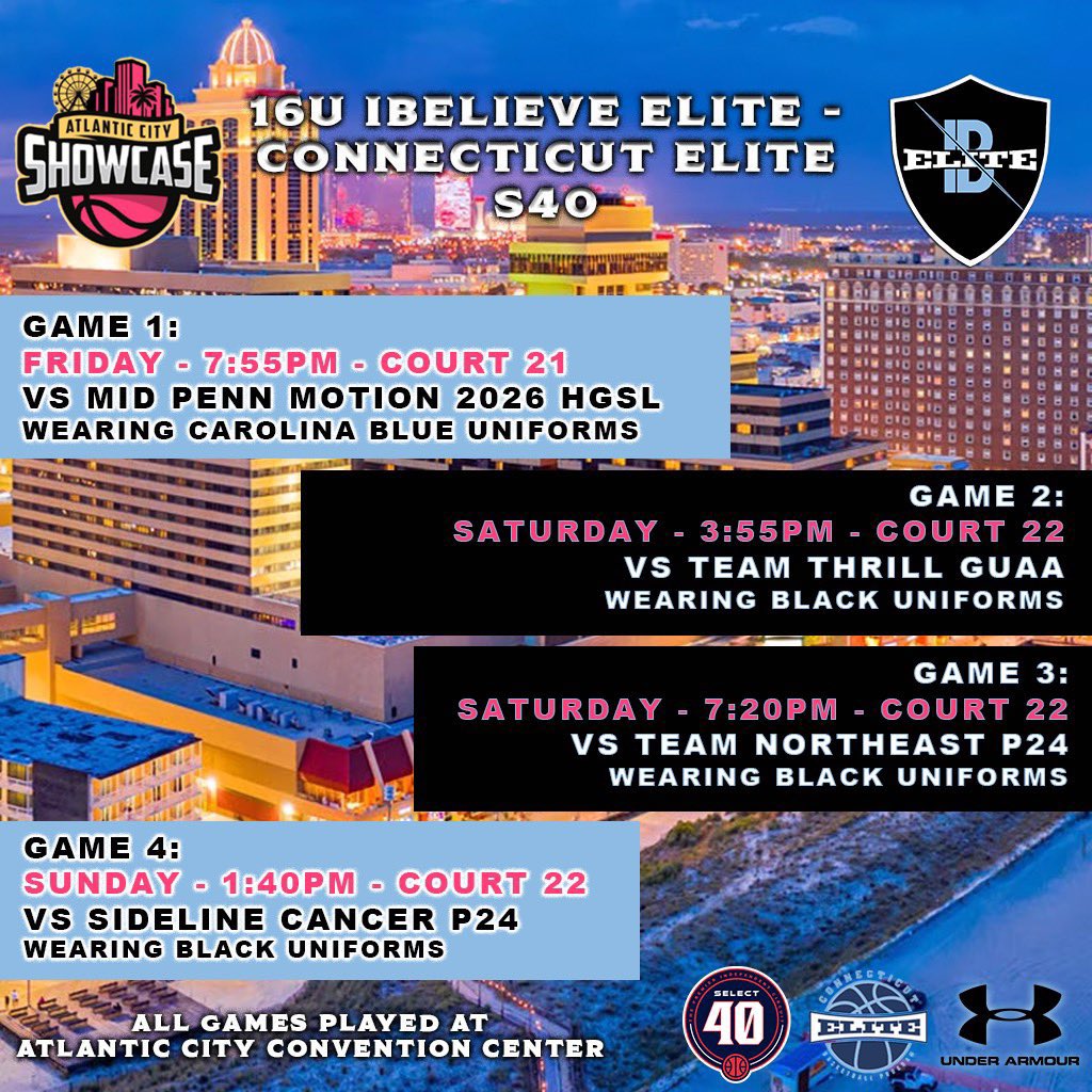 This is my schedule for this live period in Atlantic City! I’m excited for the competition! @ibelieve_elite