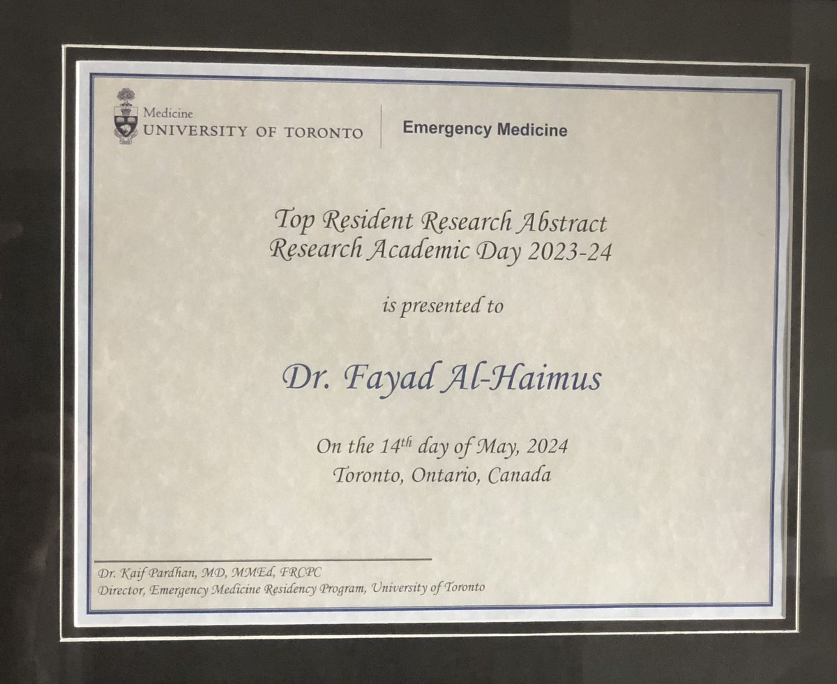 Thank you <a href="/EMUofT/">EM UofT</a> for recognizing one of our <a href="/FIRST60_resus/">FIRST60</a> research projects.

This work was done under supervision of <a href="/brodie_nolan/">Brodie Nolan</a> 

#Traumamedicine