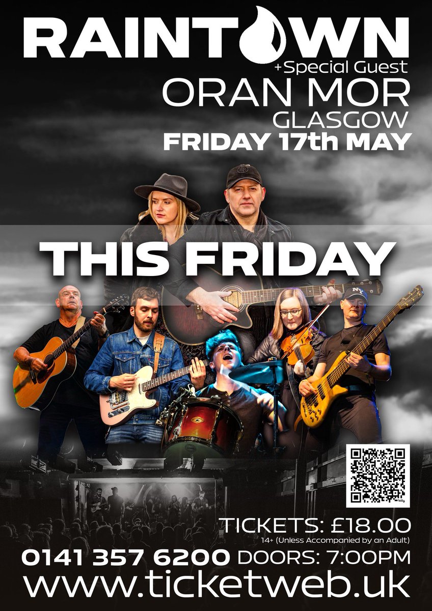 Raintown Live THIS Friday! Only a few days until we are Òran Mór - Delighted to have our talented friends, Emma Jane & Olivia Jane performing for you as well! It's going to be great! Tickets: bit.ly/RT17thMay-ORAN… 7:00PM