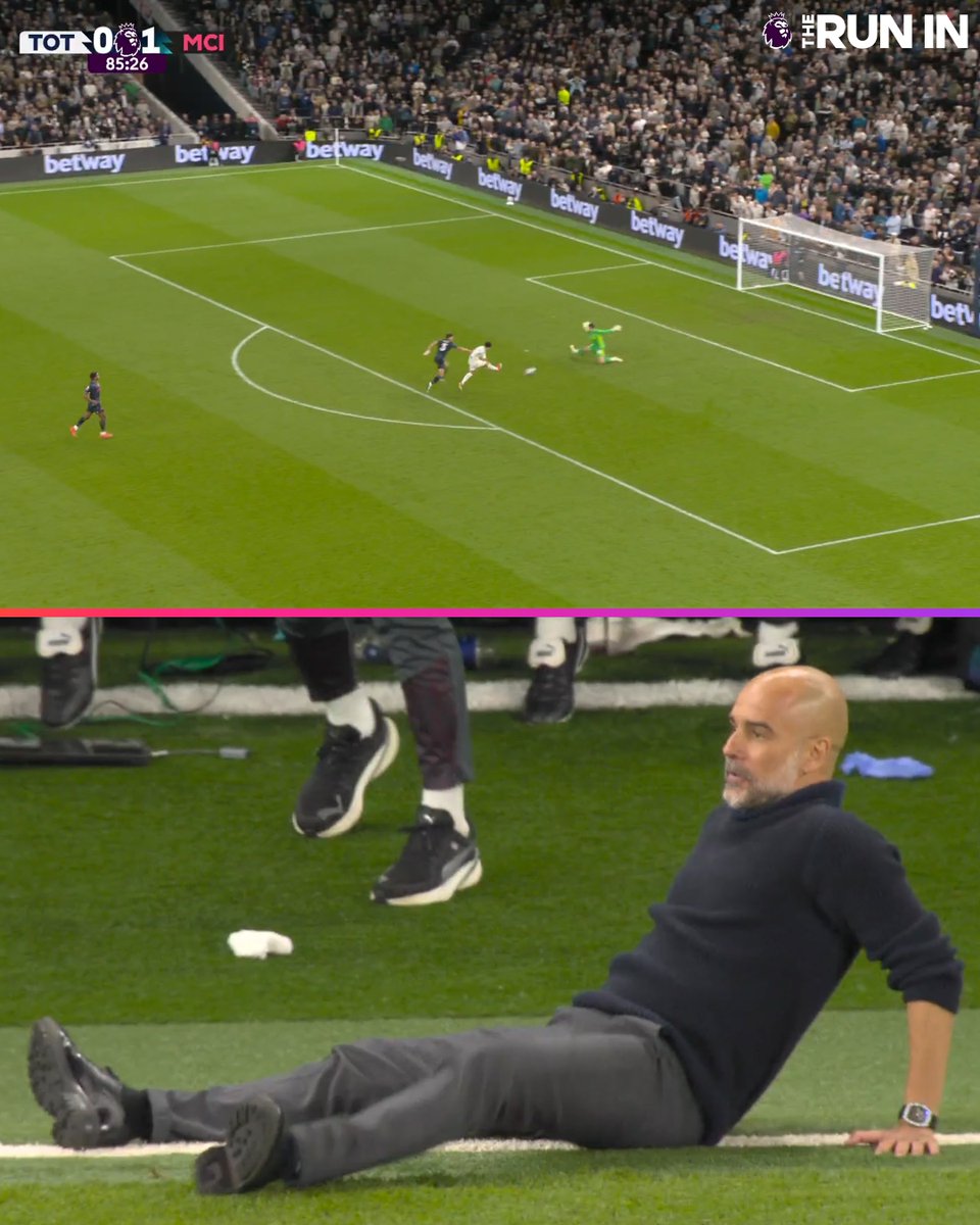 Pep Guardiola's reaction when Manuel Akanji gave the ball away and Stefan Ortega made THAT late save to deny Son Heung-min! A moment that could be so crucial in this Premier League title race!