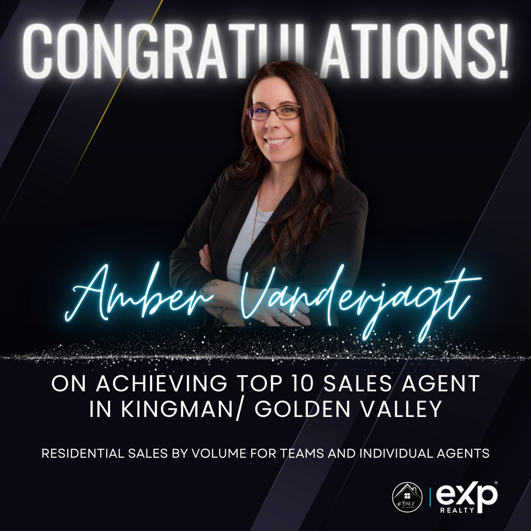 ✨✨WHAT AN EXTRAORDINARY SALES ACHIEVEMENT❗❗✨✨🏠🏠

Congratulations Amber, we are all so proud of you! 👏👏
.
.
#KingmanArizona #bmpnetwork #eXpproud #kingman #goldenvalley #LAKEHAVASU #flagstaff #realestateagent #careersupportatbmp #realestatecareer #leads #bmpAmber