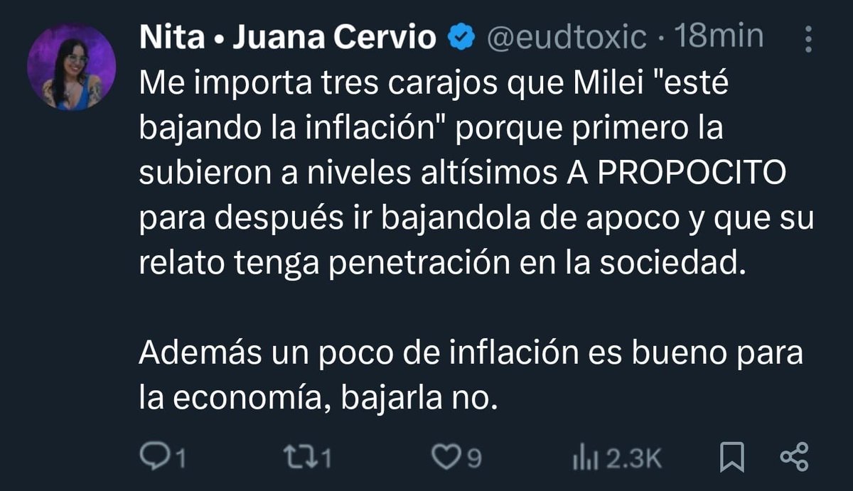 La inflacion de Massa era buena! jajaja en el 2025 hay que terminar de darles donde mas les duele, en las urnas!