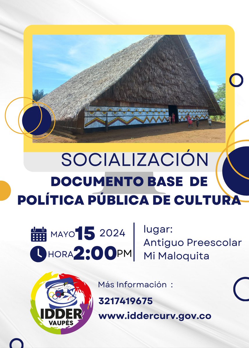 IdderV's tweet photo. 📷Mucha Atención 📷 ayúdenos a construir📷..Hacemos   Extensiva la invitación  a la comunidad en general a que  participe de la SOCIALIZACIÓN DOCUMENTO BASE DE LA POLÍTICA PÚBLICA DE CULTURA ¡Vaupés para Todos!  @gobernavaupes  del Vaupés @IdderV https://t.co/ssHZnmMX4w