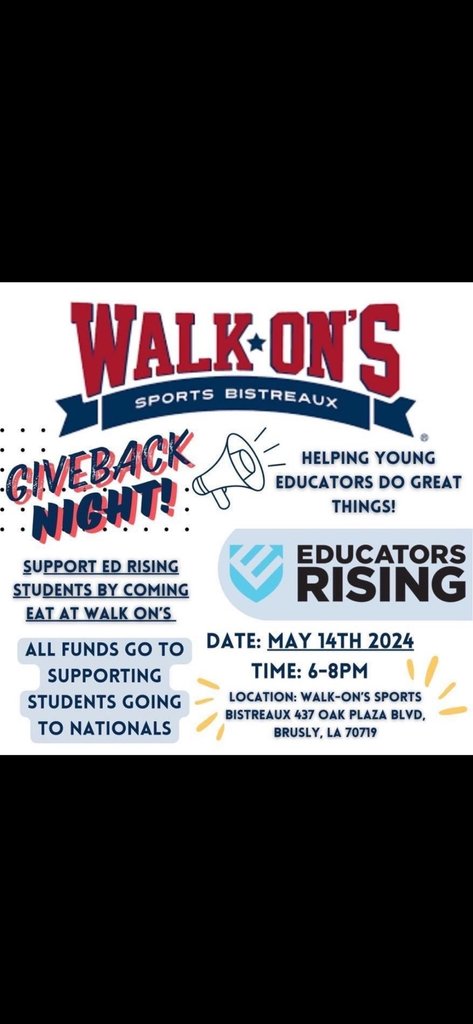 Support EdRising, help students to get to national convention in DC. Dine in only, if your lucky the infamous John Foster might be giving out autographs