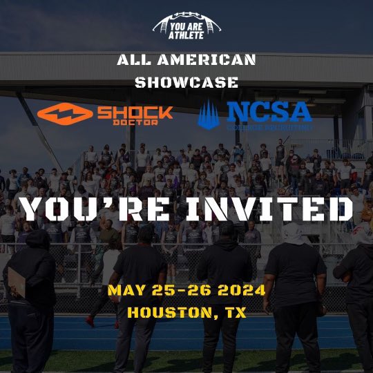 Thank you for the invite <a href="/youareathlete/">You Are Athlete</a>! 

<a href="/CoachHarbert/">Jeff Harbert</a> 
<a href="/FHSRACCOONFB/">FRISCO HS FOOTBALL</a>
<a href="/ncsa/">NCSA College Recruiting</a>
