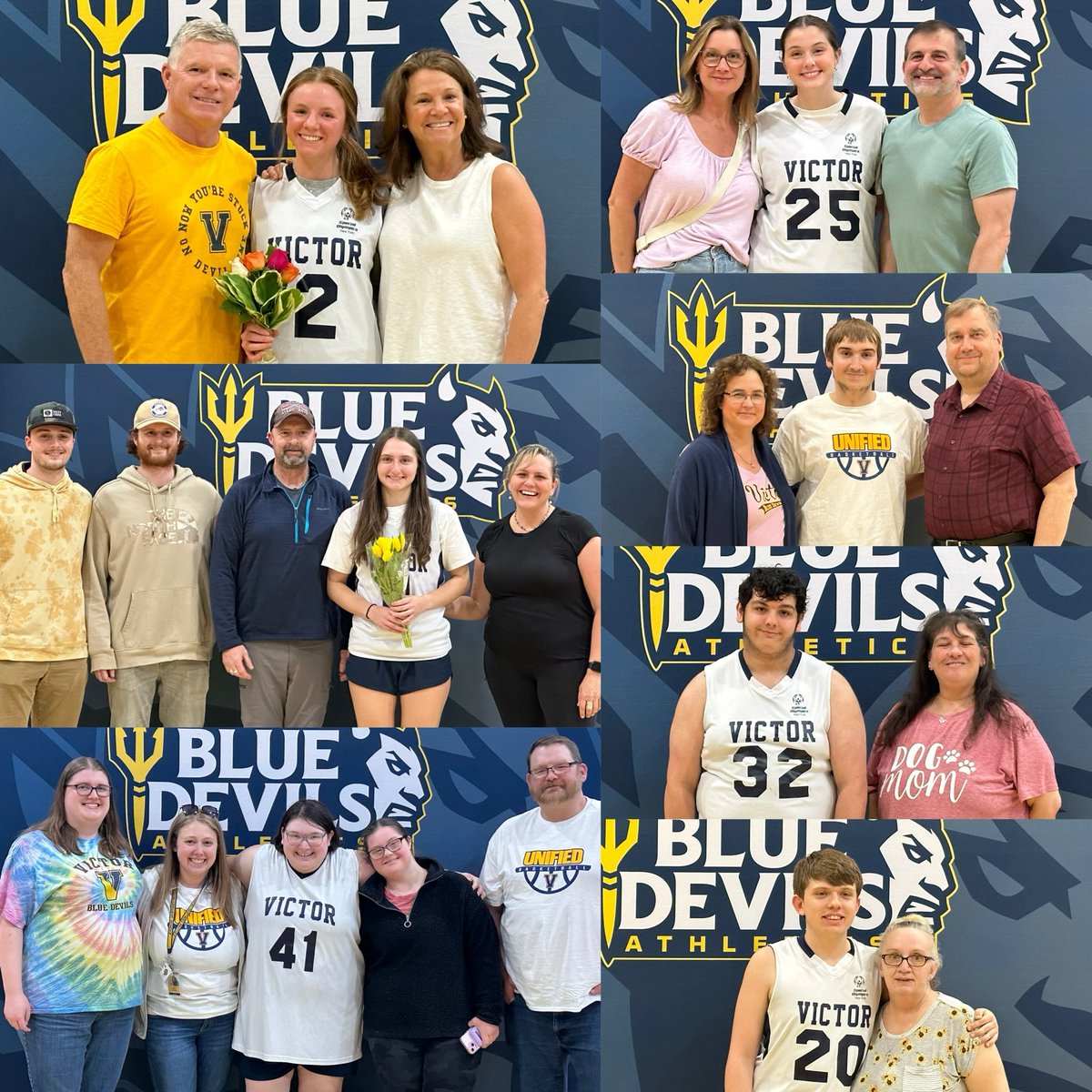 We 🫶 Our Seniors #ClassOf2024 @UnifiedVictor Basketball Seniors with their Families and Coaching Staff! #WeAreVictor✌️ 🤜💥🤛