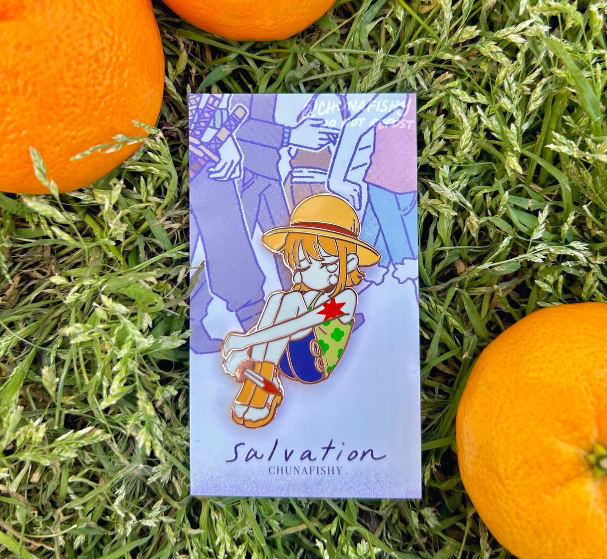 salvation 👒🍊new enamel pin I’ll have at anime north!