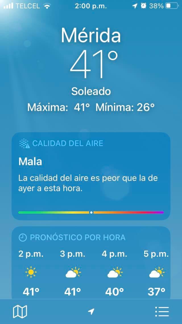 Para esos que se quieren ir a Mérida a vivir, ya anda mejor la calidad del aire en cdmex que ahí
