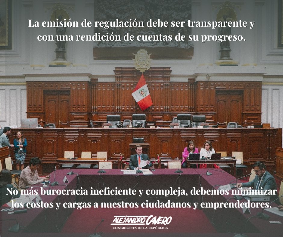 Hoy en la Comisión de Descentralización aprobamos el dictamen para mejorar la calidad regulatoria en nuestro país. La regulación ineficiente y compleja no favorece a los peruanos, seguimos avanzando en nuestro objetivo de reducir los costos y las cargas para nuestros