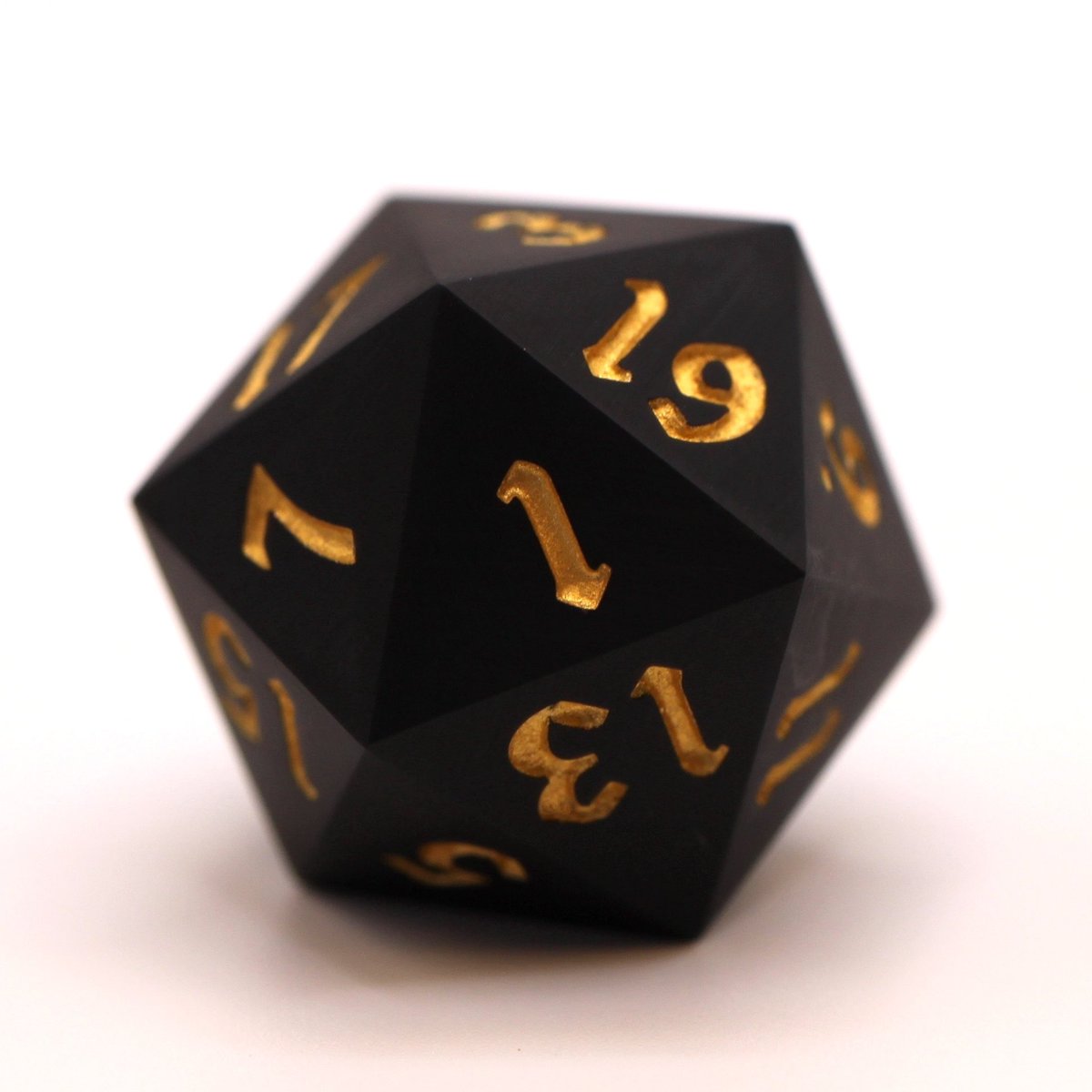 Some times simple is classic 👑 I’ve added some MATTE black and gold D20s and D10/D% pairs to my shop for fun. They’re a much more affordable price point compared to my usual work since they’re simple but striking! #blackandgold #dicemaking