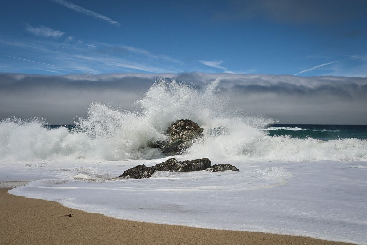 #RuralCountyPhoto: A wave crashing over a weathered rock in #MontereyCounty is RCRC’s rural county photo of the week. This stunning image was captured by Tanea Evans and submitted to #RCRC’s Annual Rural County Photo Contest in 2023. #ruralcounties