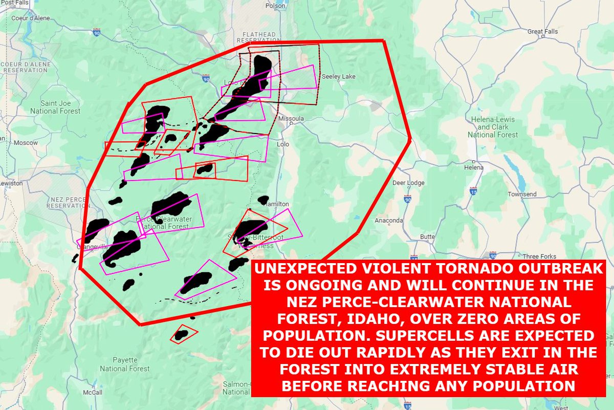 Imagine being a storm chaser in Idaho, a place where tornadoes very rarely happen, to wake up one morning to realize that a violent tornado outbreak is occurring... effecting **no one**! Better yet, the tornadoes are going to fizzle out before they hit any population. #wxtwitter