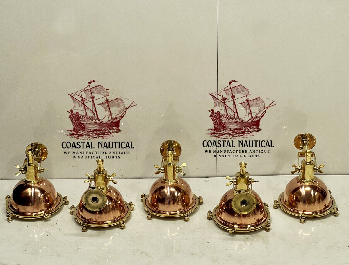 Excited to share the latest addition to my #etsy shop: Halloween Sale Vintage Style Marine Cargo New Copper & Brass Metal Home Decor Pendant/Ceiling/Mount Light Lot Of 5 etsy.me/44Hn5xj #gold #copper #bedroom #steampunk #glass #yes #clear #downrod #ceilinglightings