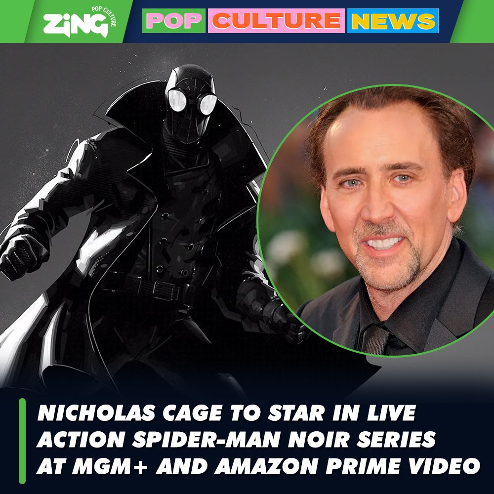 Nicholas Cage to star in Spider-Man live action series at MGM+ and Amazon Prime Video. Cage previously portrayed Spider-Man noir in the animated 'Spider-Man: Into the Spider-Verse' film.