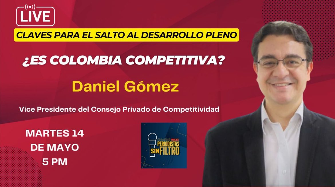 Hoy hablaremos en #PeriodistasSinFiltro de competitividad con Daniel Gómez en youtube.com/watch?v=rxgWM4… Hora: 5:00 pm