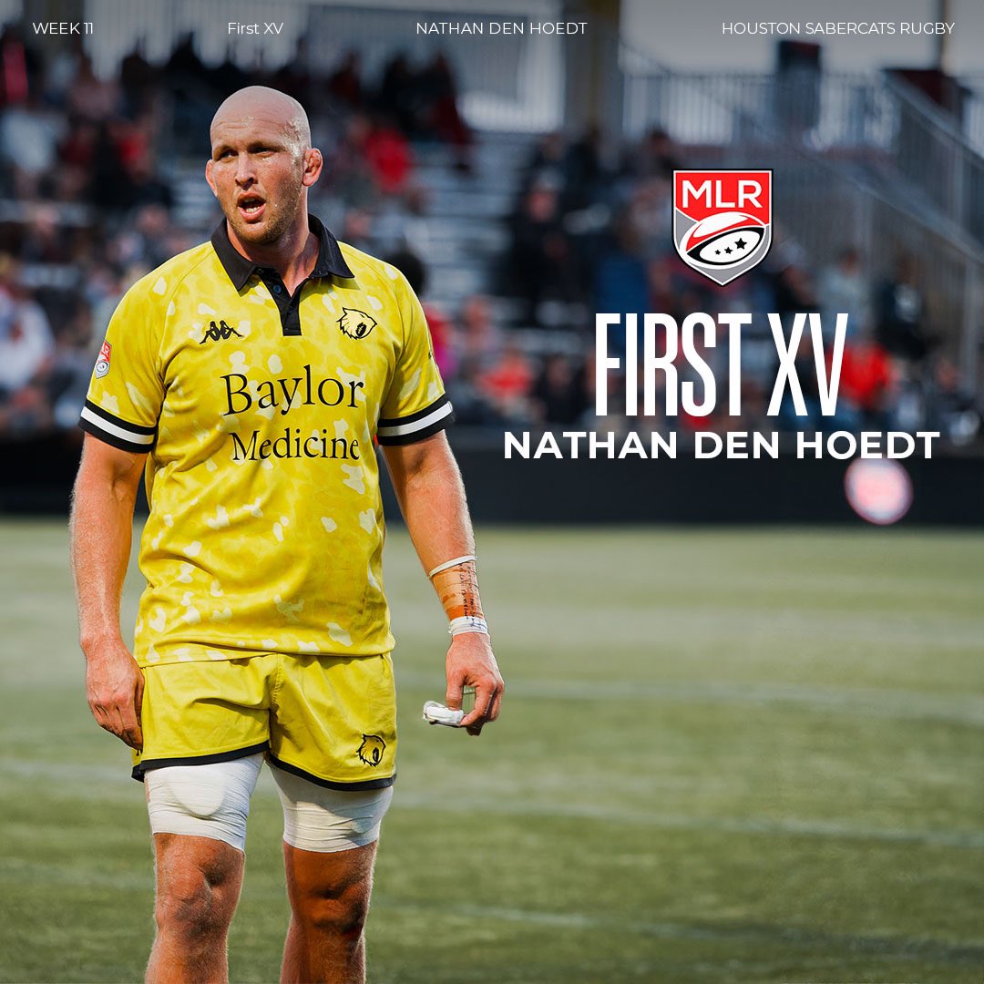 Official: Team Captain, Nathan den Hoedt, named #FirstXV Right Lock for #MLR2024 Week 11🔥 HOU vs CLT 34 Breakdown Arrivals 1 Lineout Steal 3 Tackles Congratulations, Nathan!🎉 #MLR2024 #SaberCatsRugby #HoustonSaberCats