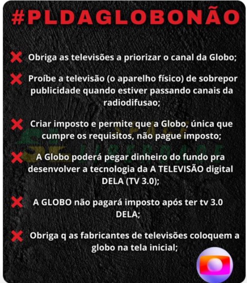 Diga não ao PL da GloboLixo #PLdaGloboNão