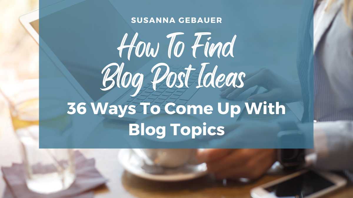 Stuck on ideas for your next blog post? 

Look no further! 

Check out these unique and creative ways to come up with blog post ideas to inspire your writing and attract more readers.
susannagebauer.com/blog/find-blog…