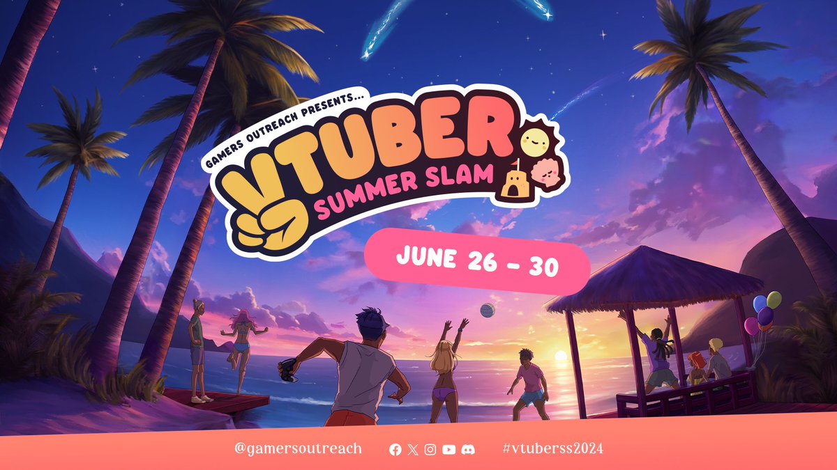 ✨HUGE NEWS! ✨

I was invited by @GamersOutreach to participate in this year's VTuber Summer Slam!  🎉🙌

The event is chocked full of talent, and I am absolutely honored to have a place among so many cool people. 😭

The event will be June 26 - 30, supporting their mission to
