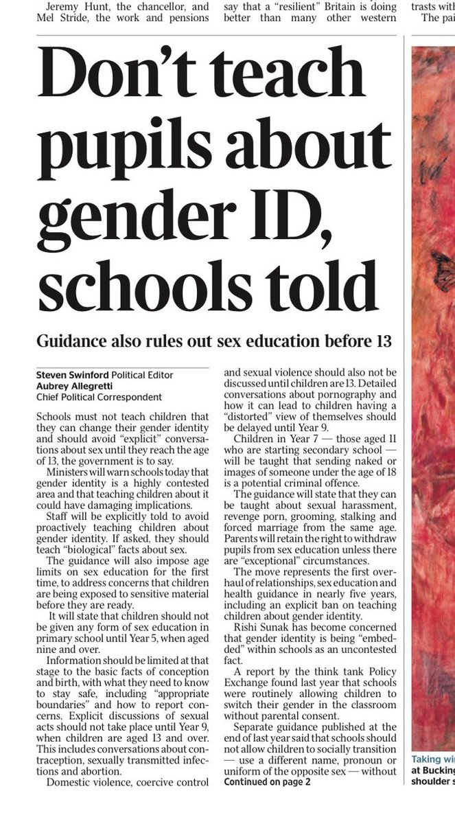 If I had to name a group of people who least want under-13s being taught anything about sex/consent/etc, it’s child abusers. That’s who will benefit most from this. A generation of victims without the tools, information or language to understand & report their abuse.