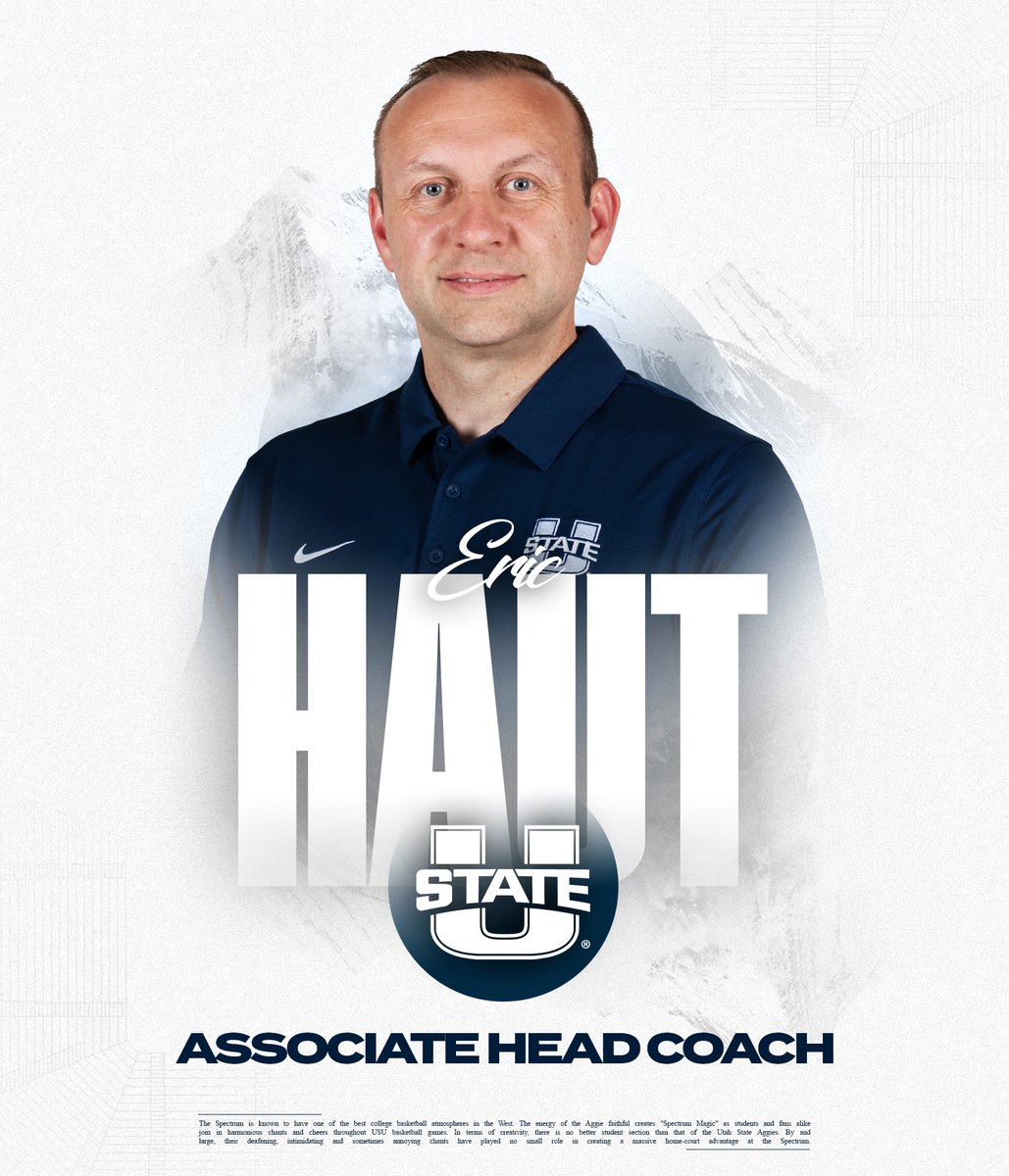 Welcome to the squad @Eric_Haut_USU! Eric Haut joins @usubasketball as the Associate Head Coach. ➡️ bit.ly/3V1ZvXZ