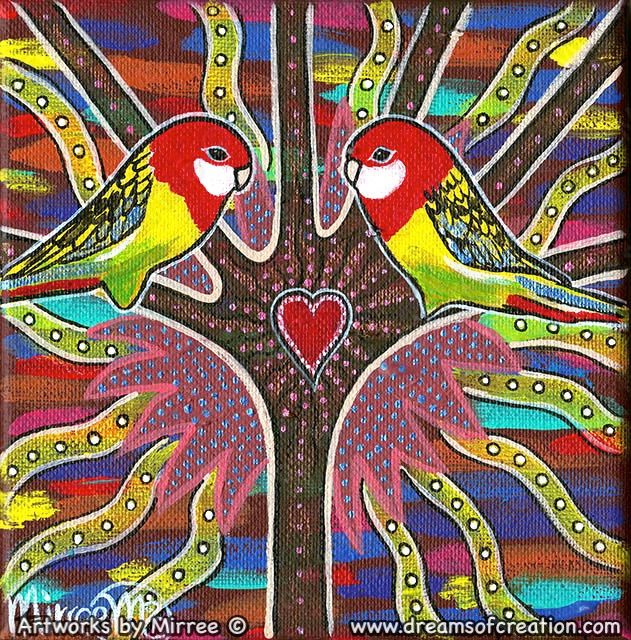Make your day bright with this one!  💖 💚 💜 

Enquire about this painting on this link -buff.ly/4agGbvE 

#parrots #painting #contemporaryart#aboriginalart #colouring#adultcolouring #art #artist #picoftheday #artoftheday #artcollectors