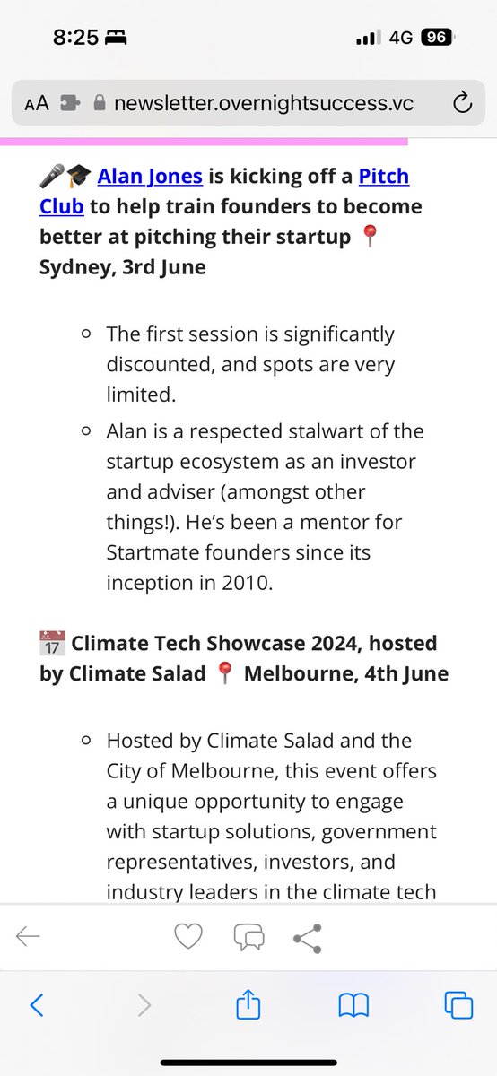 @MrWillRichards and newsletter.overnightsuccess.vc were kind enough to mention that I still have a few heavily discounted places for Sydney founders wanting to improve their pitch skills, kicking off 3 June. More info at pitchclub.coach
