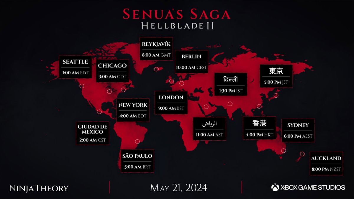 One week to go! Here’s when you can play Senua's Saga: Hellblade II. #SenuasSaga Pre-install today: xbx.lv/3ymQd0Y