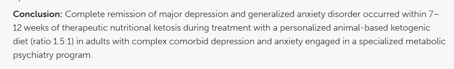 #keto for mental health, again!
Case series of major depression and anxiety managed successfully with a #keto supervised intervention. 
Why is this low cost, effective intervention nit being offered widely?
Good work @loricalabresemd 
Complete remission of depression and anxiety