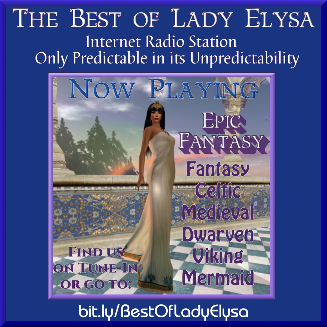 Today we're listening to Epic Fantasy, great for RPGs and roleplay! Medieval, Celtic, Norse, Dwarven, Elven, Maritime #music 🎧 #amwriting in #SantaBarbara #writerslife #tunein Listen in on Tune-In 'The Best of Lady Elysa' (Yes! Even on Alexa!) or go to bit.ly/BestOfLadyElysa