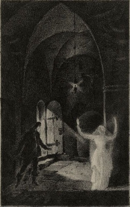 'The Ancestress - Ghost in Daylight' by Hugo Steiner-Prag, 1919 #hugosteinerprag #illustration #ghost