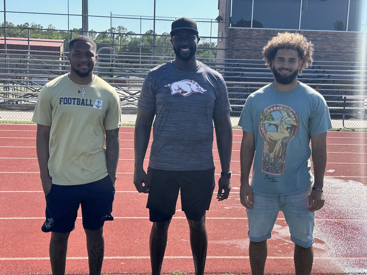 Great to have alumni at Spring Ball practice today! 

<a href="/Tiki_TTG05/">T.I.K.I.</a> Navy 2nd Lieutenant 
<a href="/TonyUgoh/">Tony</a> Superbowl Champion
<a href="/MjWRU_13/">malachai jones</a> Recent graduate of the University of Tulsa 

Awesome to see our program and high school produce outstanding men in our community!