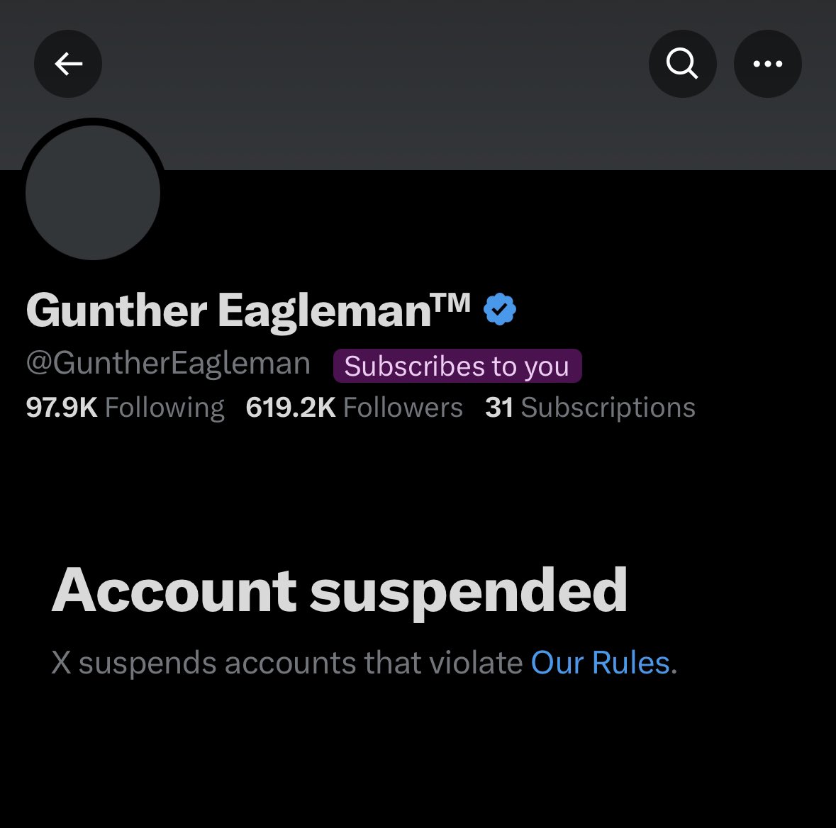 🚨 @GuntherEagleman HAS BEEN SUSPENDED This HAS to stop! FREE GUNTHER!