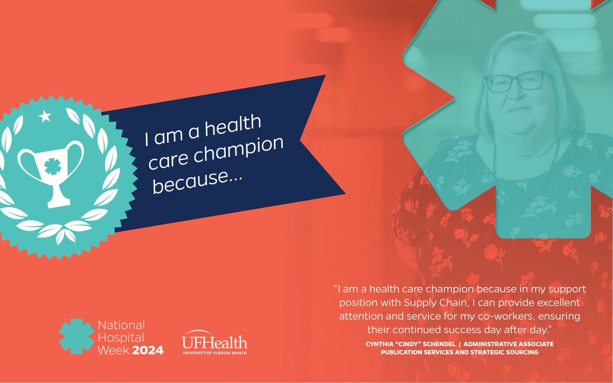 Cindy Schendel, a UF Health admin, honors her family's legacy of service in her role. #UFHealthNHW #NationalHospitalWeek