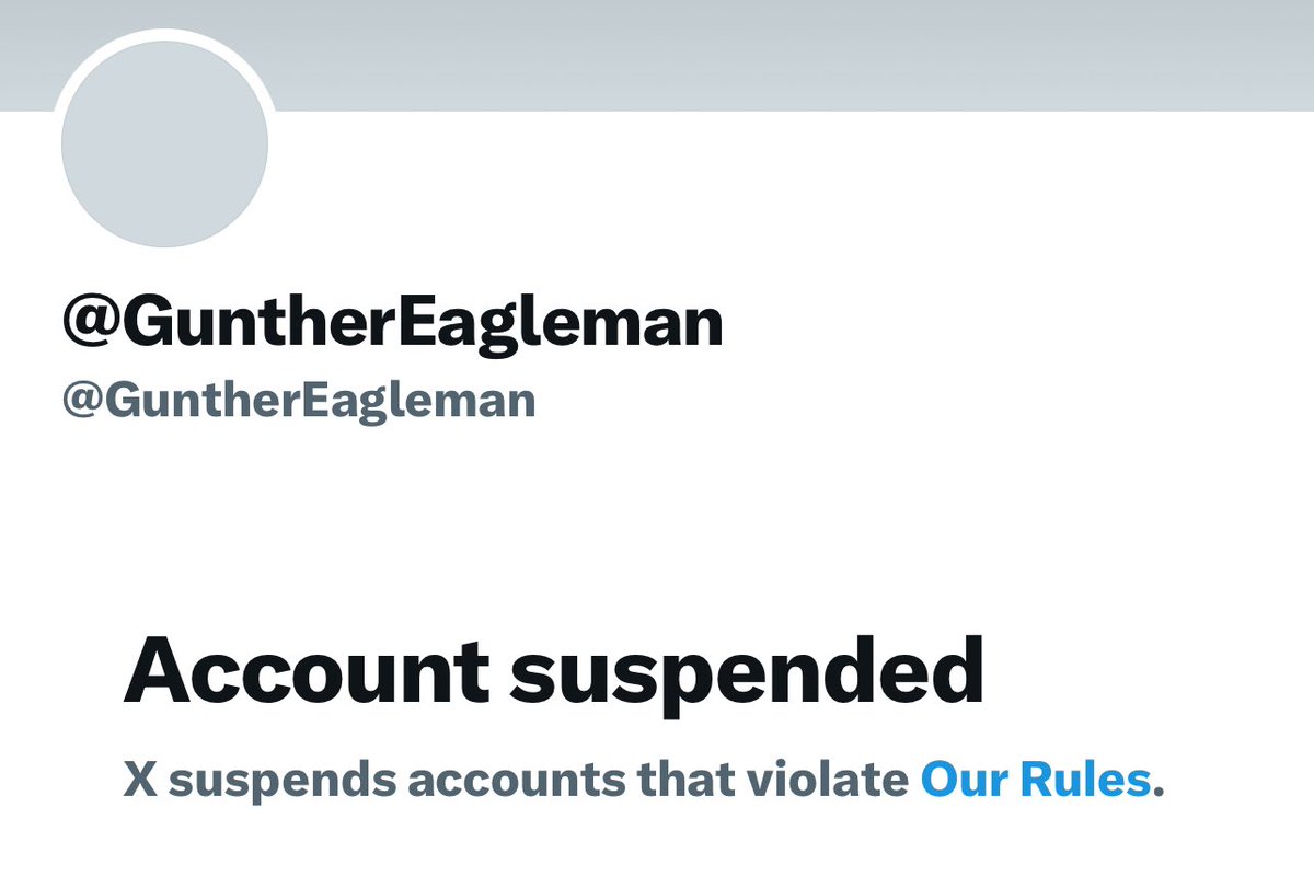 WTF is going on with X??? How does @gunthereagleman suspended in an election year? @elonmusk would you get your shit together at some point??!