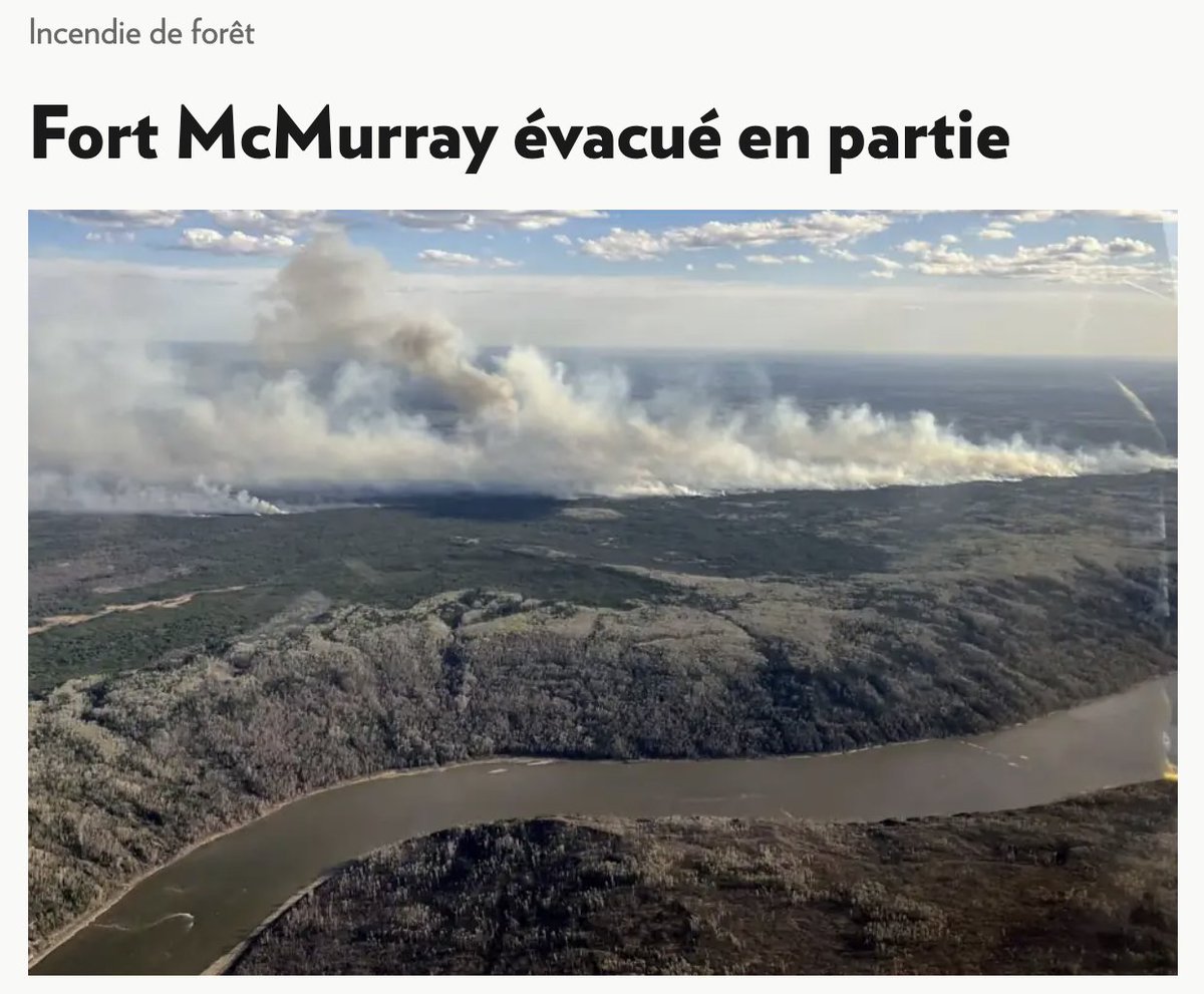 Des milliers d’habitants de Fort McMurray évacués auj. en raison d'un important incendie de forêt menace la région. Pendant ce temps, les banques canadiennes sont parmi les pires dans le monde en terme de financement des pétro/gazières + #sablesbitumineux lapresse.ca/actualites/nat…