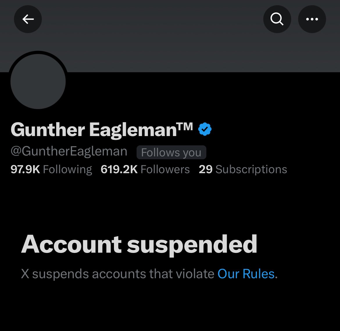 What gives? Was there a reason for this suspension? @GuntherEagleman @elonmusk @lindayaX @X