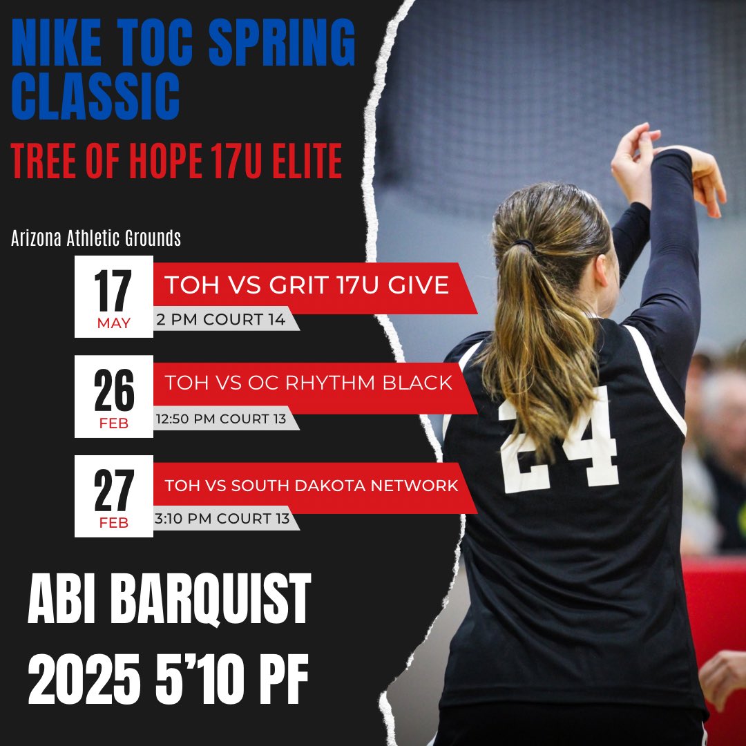 Tree of Hope 17U Elite schedule for the Nike Spring Classic this weekend in Phoenix. 
So excited!
