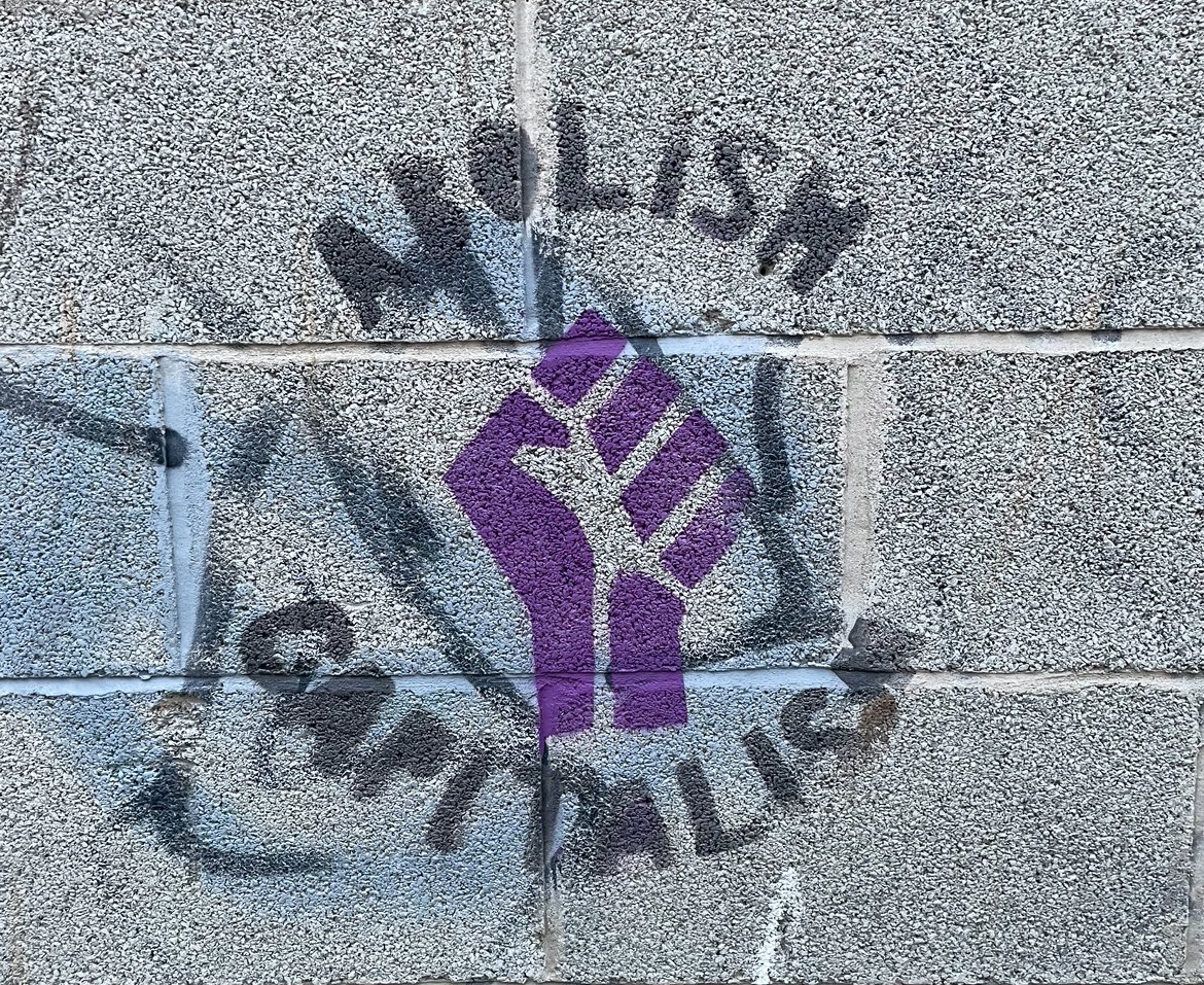 'Abolish Capitalism'
Stencil spotted in Aberystwyth, Wales