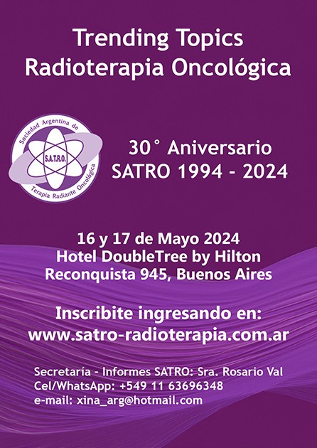 Más información: satro-radioterapia.com.ar Auspicio institucional de la Asociación Argentina de Oncología Clínica