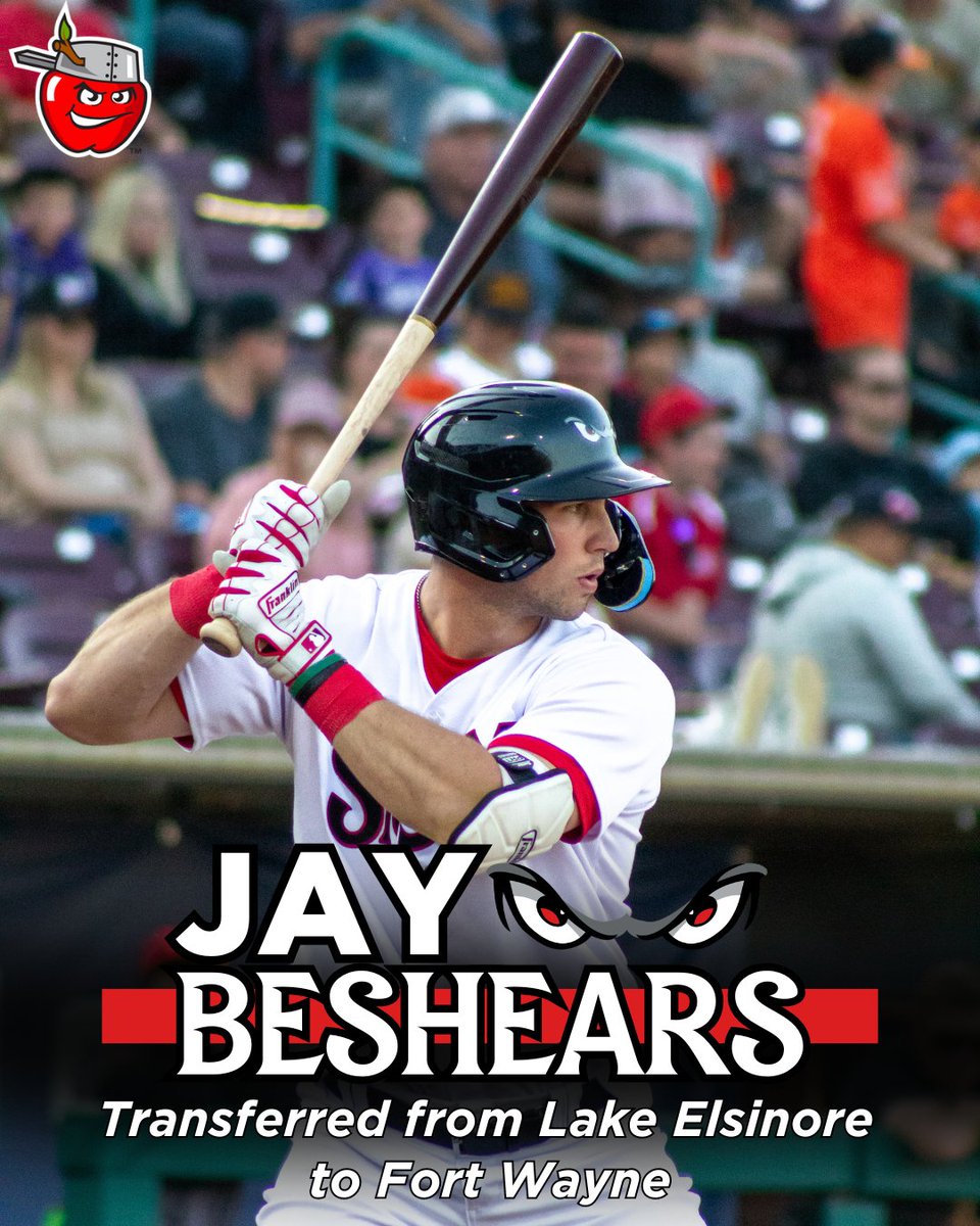 Congratulations to Jay Beshears on being called up to the Fort Wayne @TinCaps today! He was second in the California League in OBP and third in BA this season.  

#EmbraceTheStorm🌩️