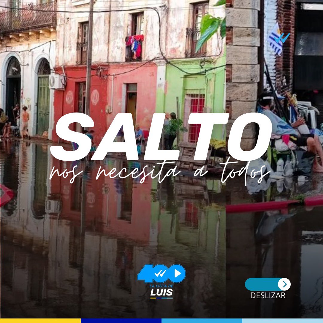 Lista400Salto's tweet photo. 🆘 En estos momentos difíciles, muchos Salteños necesitan más que nunca de nuestra ayuda. Las recientes inundaciones han dejado a muchas familias sin hogar, enfrentando el frío y el desarraigo.
📍 Puedes dejar tus donaciones en cualquiera de nuestras departamentales.

💪🏻💪🏻 https://t.co/eZfw35kFgH