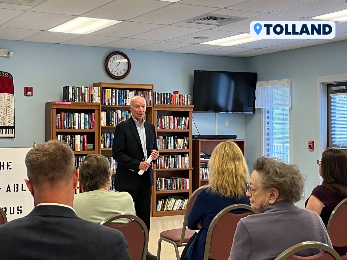 Social Security is the #1 program to help seniors with the costs of living. In Tolland, I reaffirmed my support for @RepJohnLarson’s bill, Social Security 2100. The bill would improve the Cost of Living Adjustment so it reflects the inflation actually experienced by seniors.